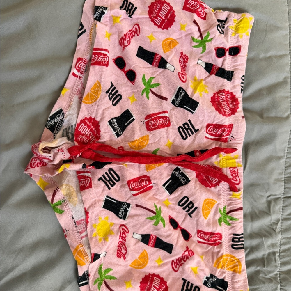 Coca Cola Pink Tropical Logo Sleep Shorts